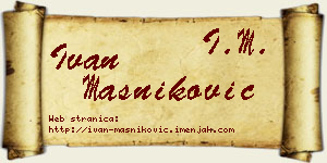 Ivan Masniković vizit kartica